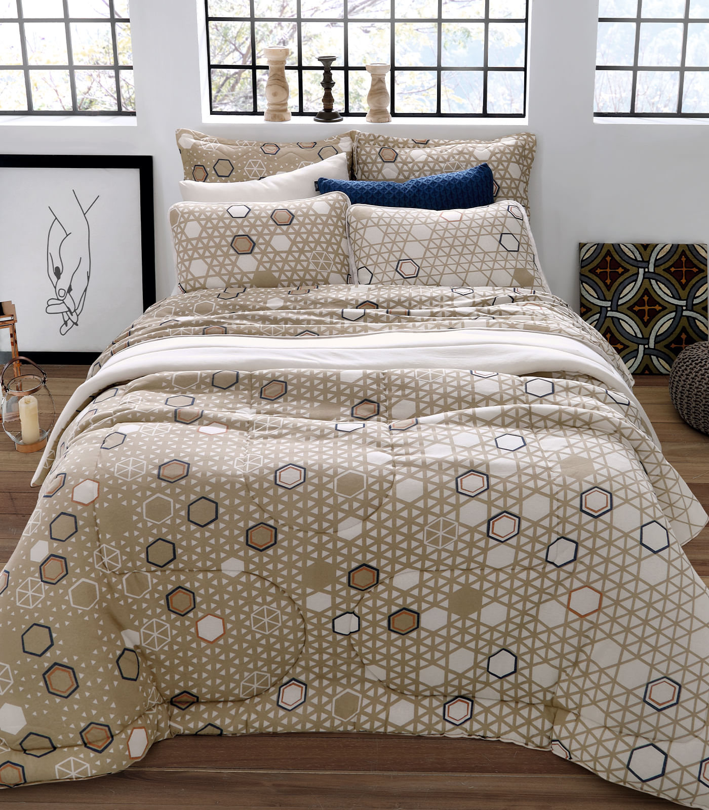 Jogo de Cama Solteiro 2pçs Vivaldi Bege Menor preço em Jogo de Cama Solteiro 2pçs Vivaldi Bege