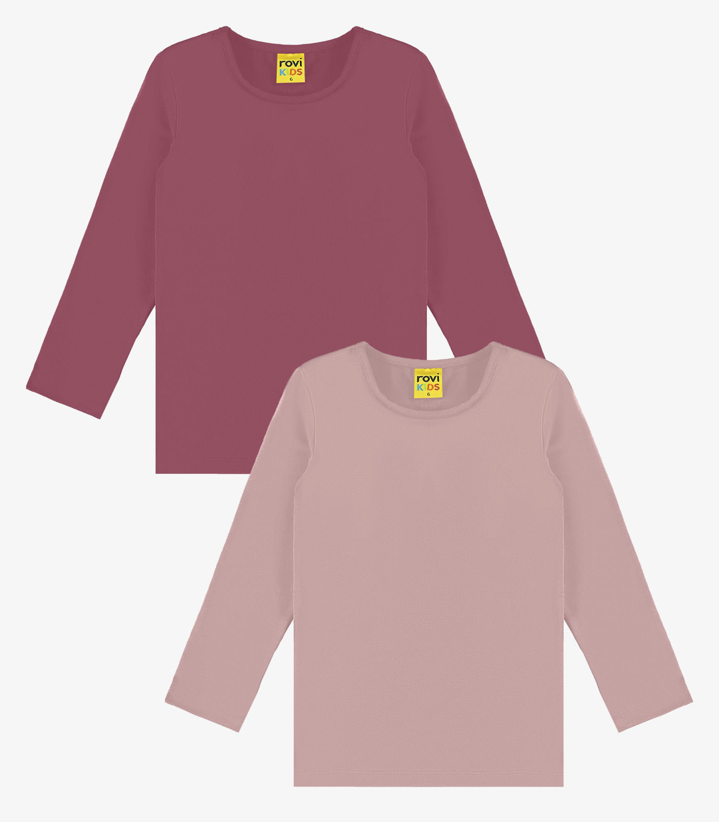 Kit 2 Camisetas Menina Manga Longa Térmica Rovi Kids