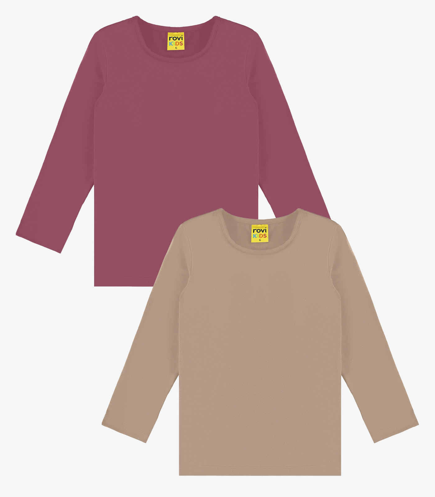 Kit 2 Camisetas Menina Manga Longa Térmica Rovi Kids