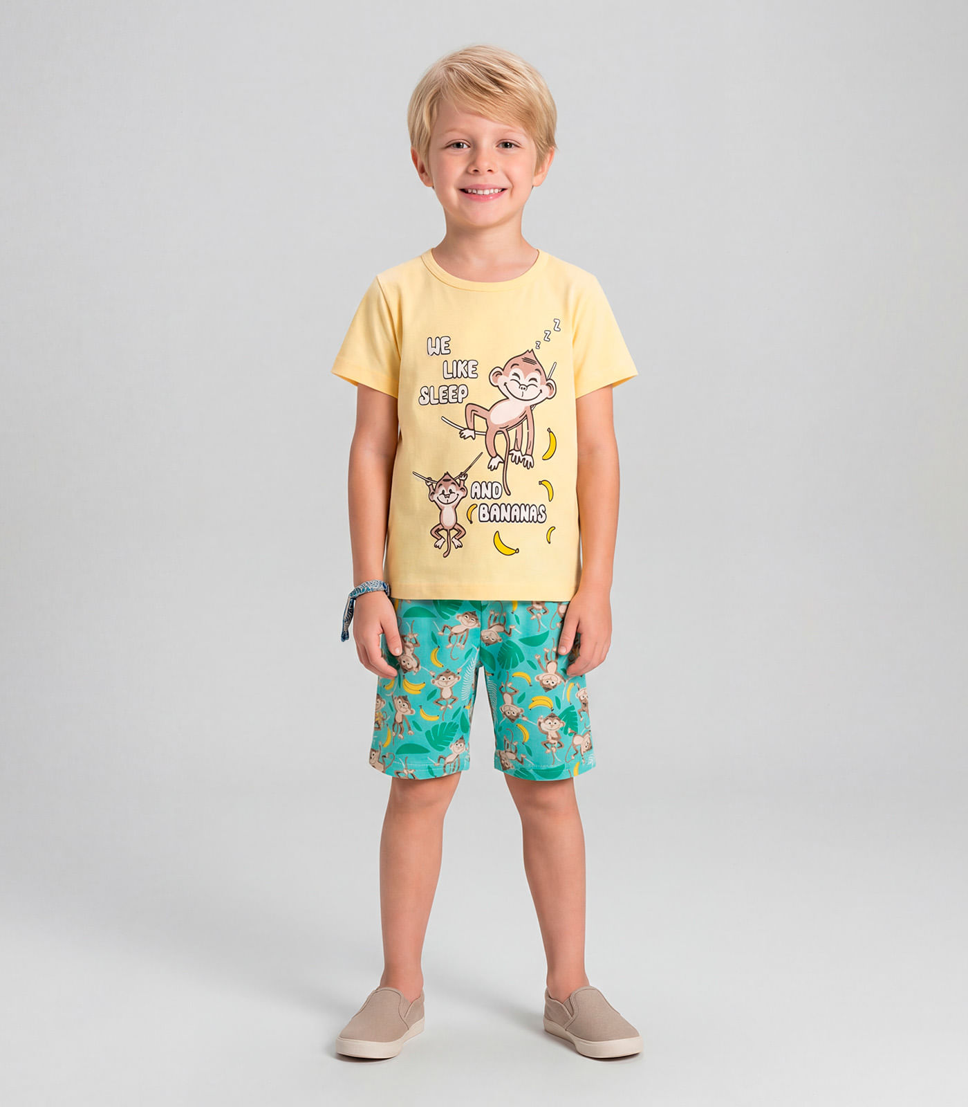 Pijama Infantil Masculino Brilha No Escuro Kappes Amarelo