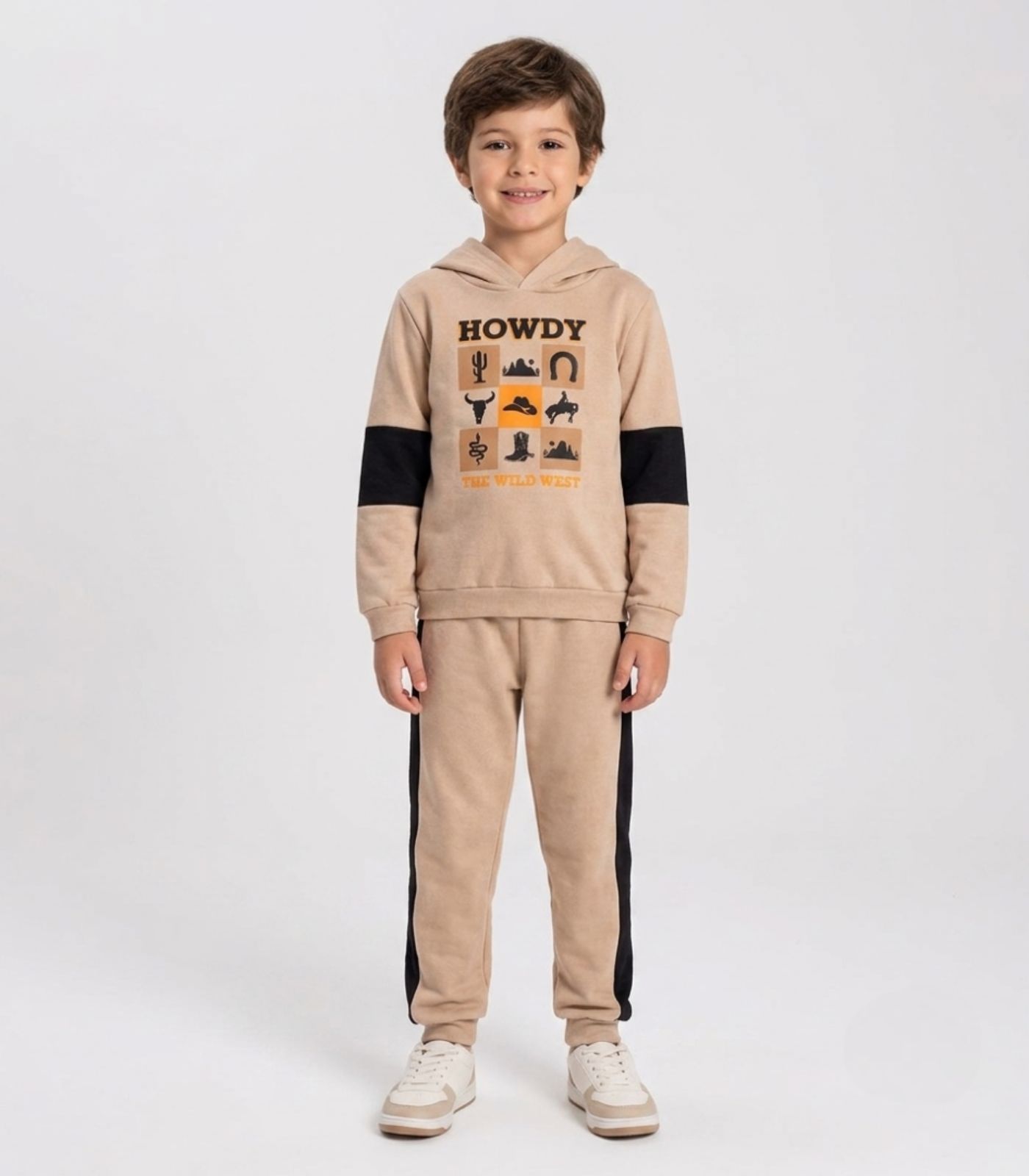 Conjunto Moletom Menino Blusão E Calça Select Bege