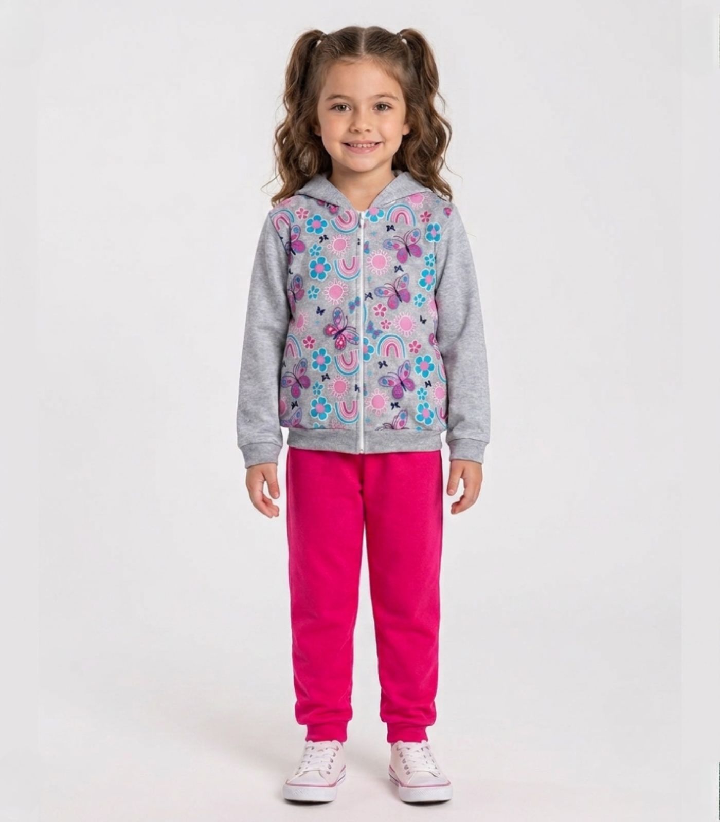 Conjunto Moletom Menina Jaqueta E Calça Select Cinza