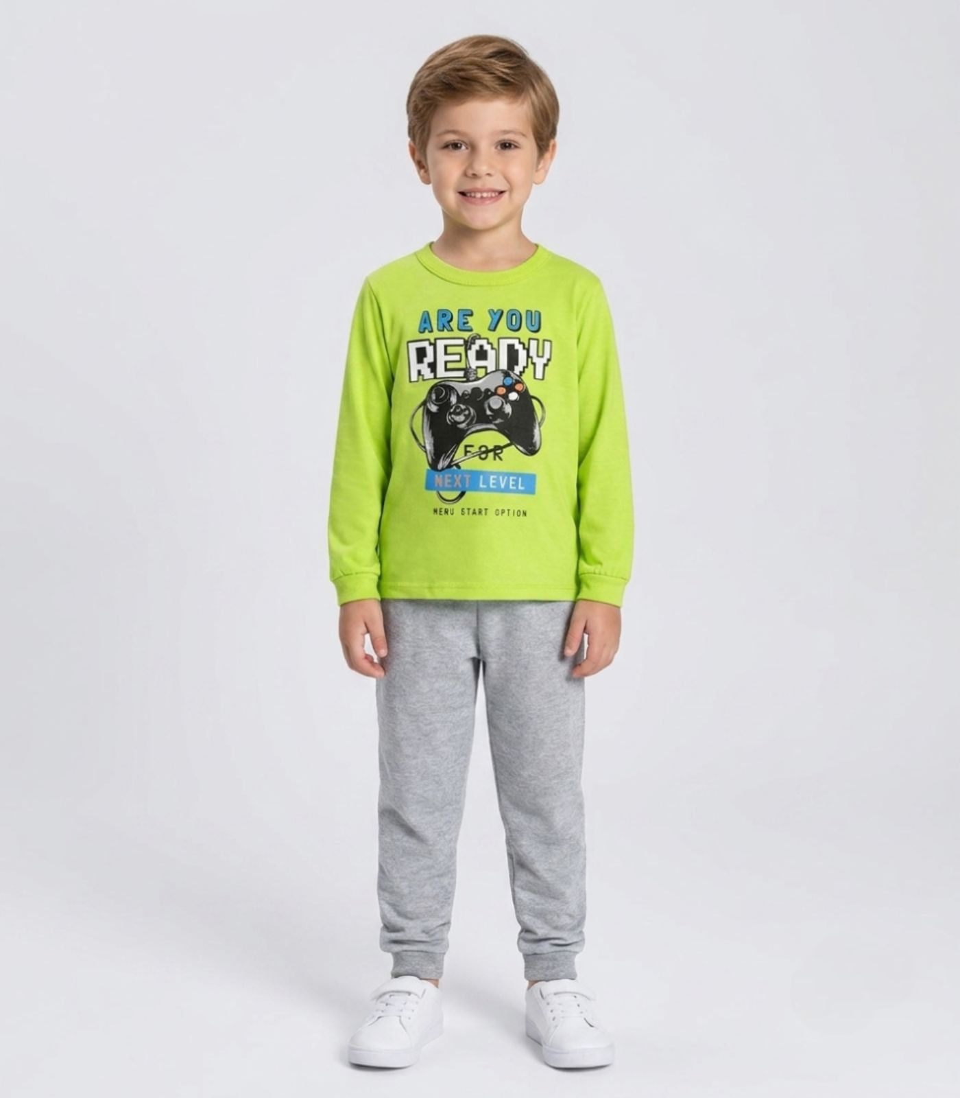 Conjunto Menino Blusa Longa E Calça Select Verde