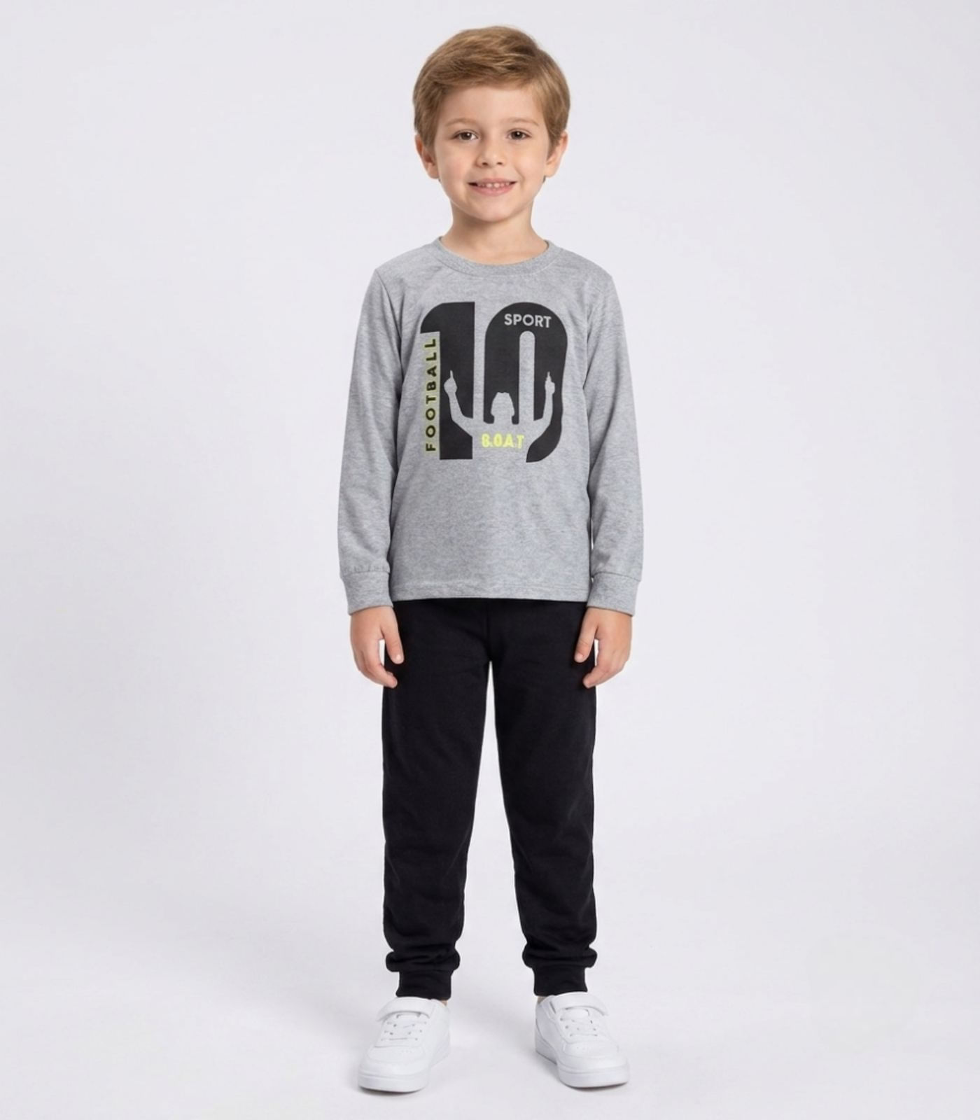 Conjunto Menino Blusa Longa E Calça Select Cinza