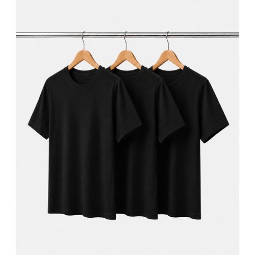 Kit 3 Camisetas Masculinas Manga Curta Básicas Select Preto