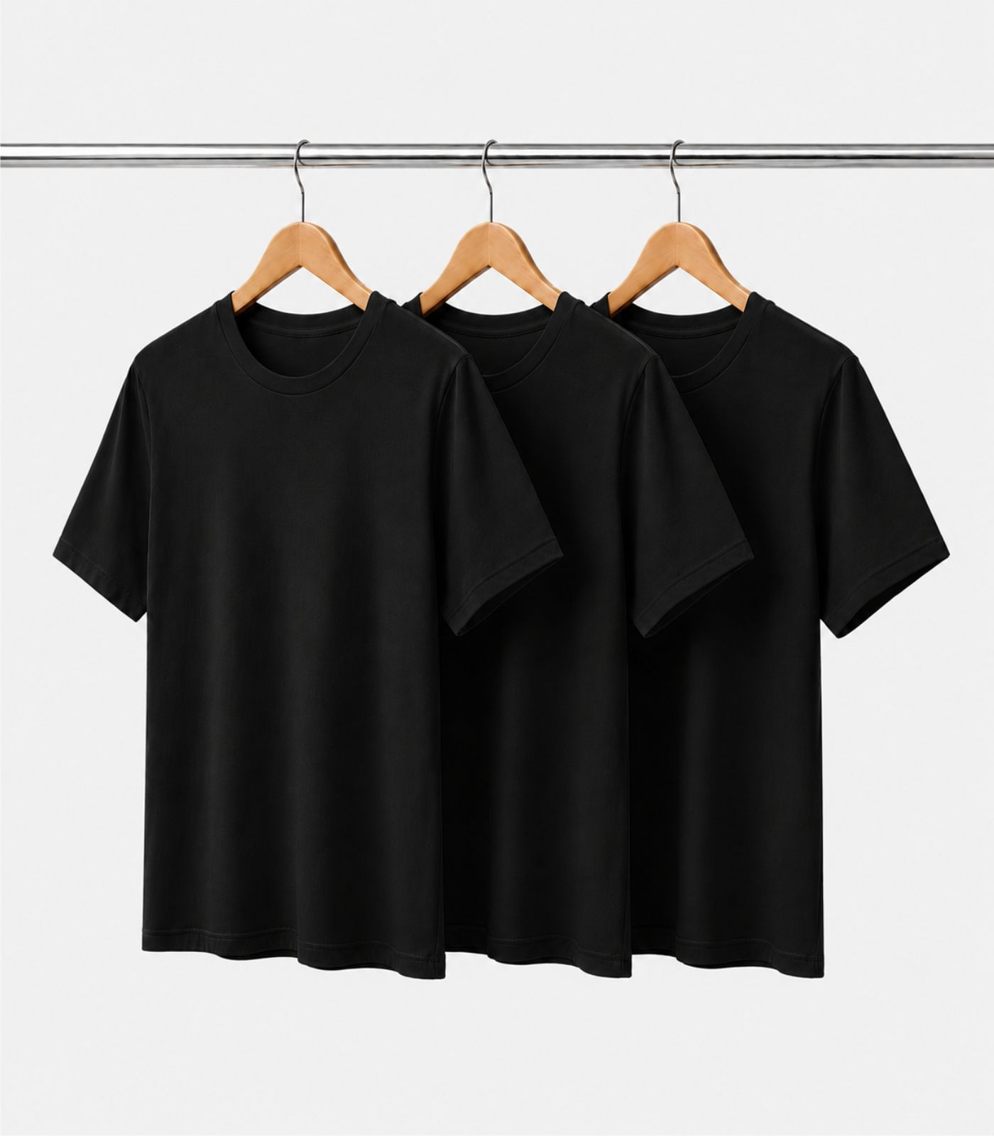 Kit 3 Camisetas Masculinas Manga Curta Básicas Select Preto
