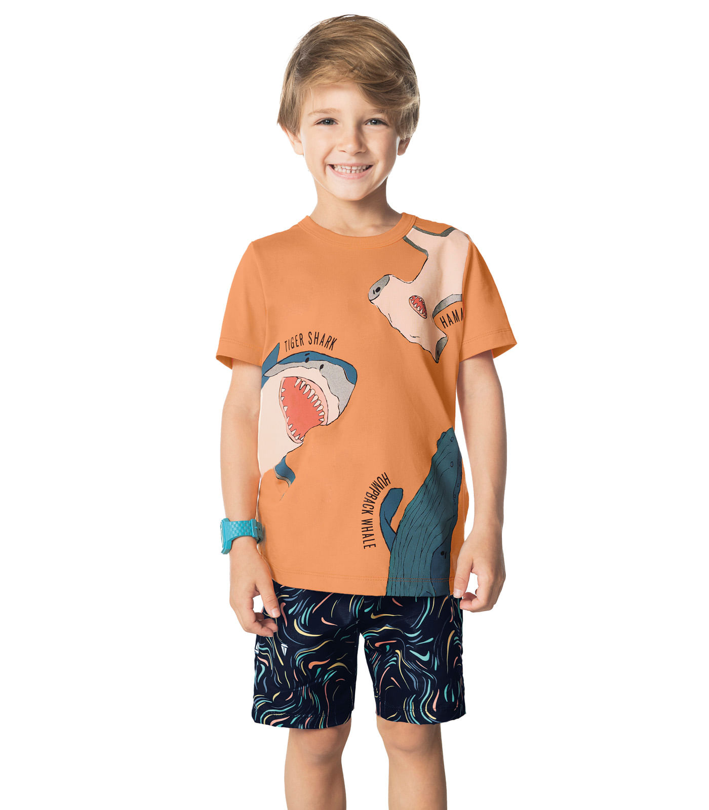 Conjunto Infantil Shark Rovitex Kids Laranja 4 conjunto-infantil-shark-rovitex-kids-laranja-4