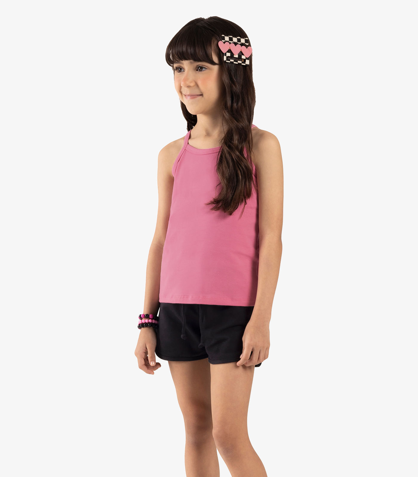 Shorts Básico Infantil Feminino Rovi Kids Preto - 1