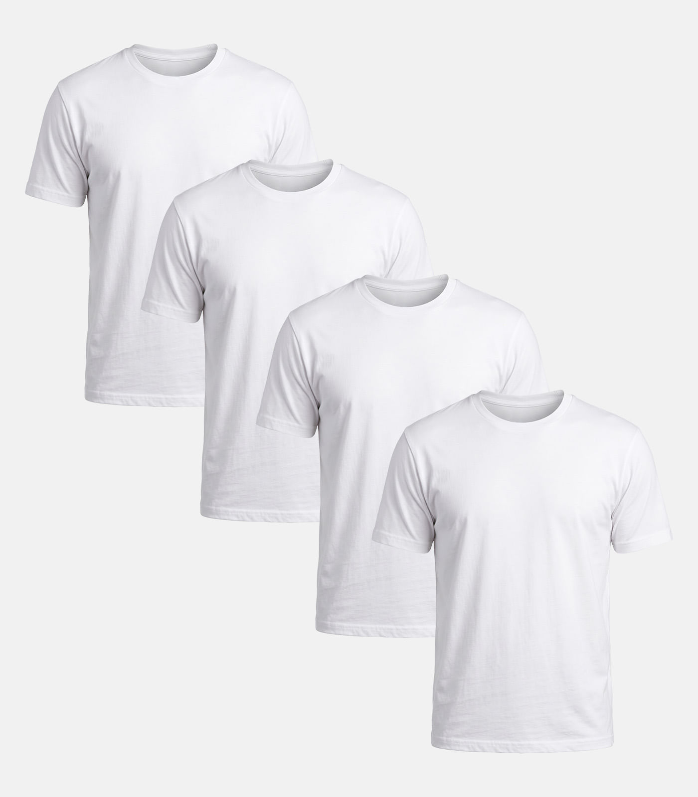 Kit 4 Camisetas Básicas Femininas Algodão Infinita Cor Branco